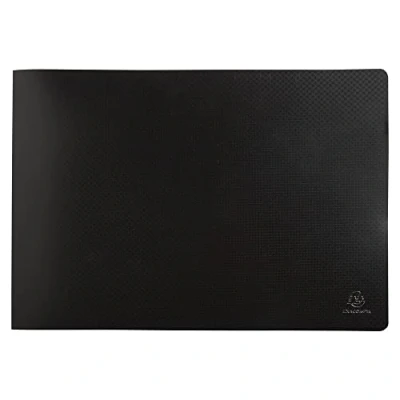 Afbeelding van Exacompta Ref. 86530E Opak semi rigide polypropyleen documentbeschermer 40 weergaven 20 zeer transparante glasheldere vakken formaat 32 x 48 cm voor A3 kleur zwart