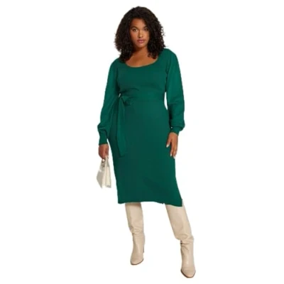 Afbeelding van Trendyol Zwarte Geribbelde Bodycone Midi Gebreide Jurk Tbbaw23Ah00032