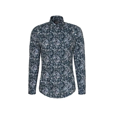 Afbeelding van Seidensticker Zakelijk herenhemd slim fit gemakkelijk te strijken Kent kraag lange mouwen 100% katoen, turquoise, 38