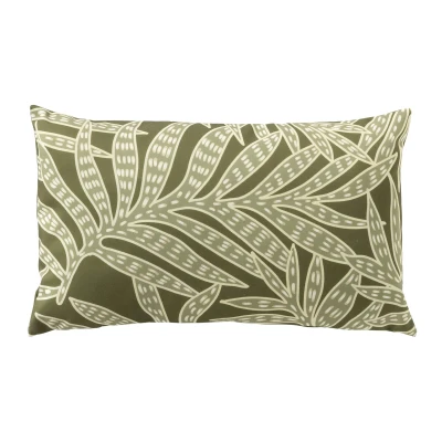 Afbeelding van Dutch Decor SAMUEL Kussenhoes voor buiten 30x50 cm outdoor waterafstotend en uv bestendig bladprint Olive Branch groen