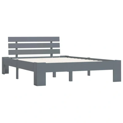 Afbeelding van Bedframe massief grenenhout grijs 140x200 cm