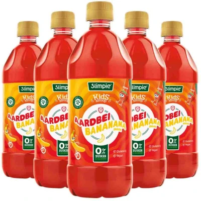 Afbeelding van 5x Slimpie Siroop Kids Aardbei Bananana 580 ml