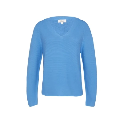Afbeelding van s.Oliver Pflegeleichter AUS MIT Vausschnitt Trui, Dames, Maat: 34, Royalblau