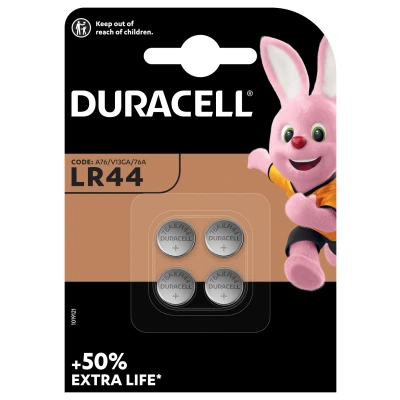 Afbeelding van Batterij Duracell knoopcel 4xLR44 alkaline diameter11,6mm