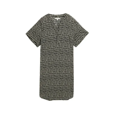 Afbeelding van TOM Tailor Jurk, Dames, Maat: 40, Abstract black grid design