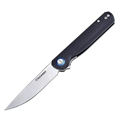 Afbeelding van Harnds Wind Vouw Zakmes Flipper Sandvik 14C28N Lemmet G10 Handgreep Keramische Kogellager Outdoor Camping Survival en EDC Mes (Zwart)