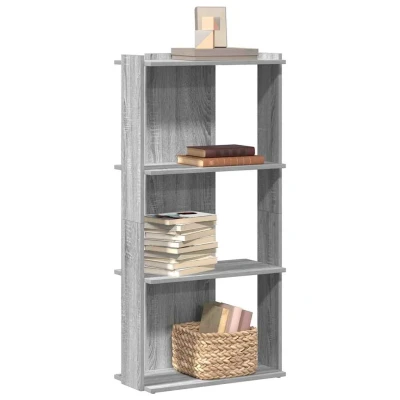 Afbeelding van vidaXL Boekenkast 3 laags 60x30x120 cm bewerkt hout grijs sonoma eiken