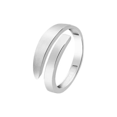 Afbeelding van Lucardi Dames Zilveren Ring mat/glans 925 Zilver Zilverkleurig 16.5 / 52 mm