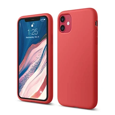 Afbeelding van elago iPhone 11 Hoesje van Silicone Case Compatibel met (6.1&quot;) Premium Silicone, Volledige Bescherming [3 Lagen] Structuur, Verhoogde Rand voor Scherm &amp; Camera (Rood)