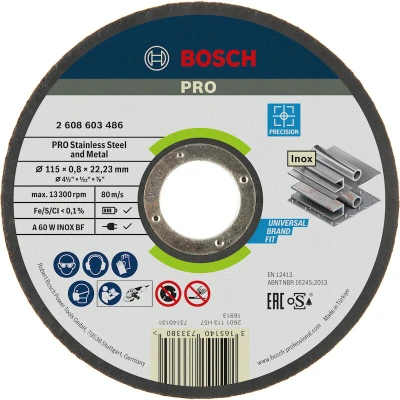 Afbeelding van Bosch Accessories 2608603486 Doorslijpschijf recht 115 mm 1 stuk(s) Staal