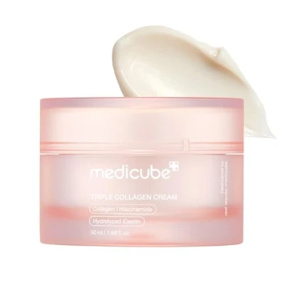 Afbeelding van Medicube Triple Collagen Cream Hydraterende &amp; Verstevigende Crème met Hyaluronzuur Rimpelbehandeling Verhoogde Elasticiteit Koreaanse Huidverzorging, 1,69 oz