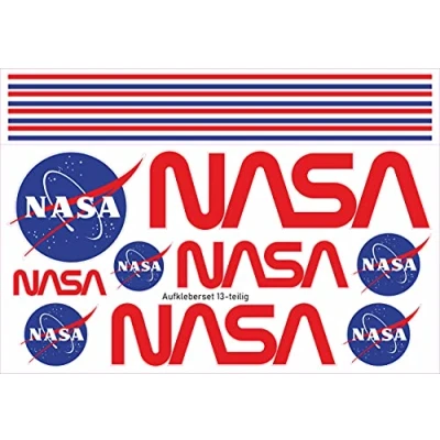 Afbeelding van beihaasnatuerlich® stickers NASA 13 delige set, voor de auto, motor, laptop, autostickers universum met contoursnede, embleem RC modelbouw, Bobby car, fiets