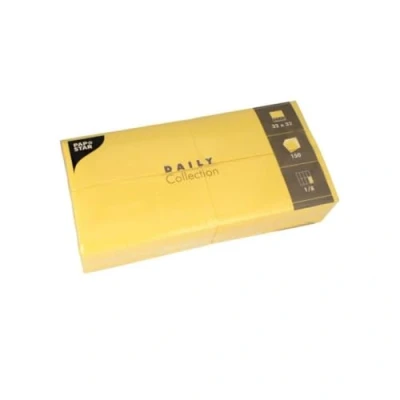 Afbeelding van PAPSTAR 150 servetten &#039;Daily Collection&#039; 1/8 vouw 32 cm x geel