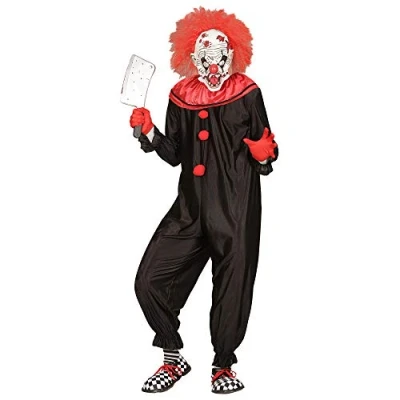 Afbeelding van Widmann Monster &amp; Griezel Kostuum Zwart Rood Horror Killer Clown Man Rood, Medium Halloween Verkleedkleding