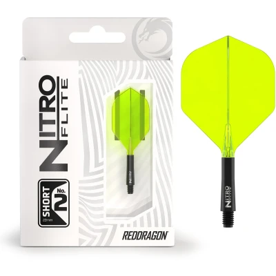 Afbeelding van RED DRAGON Nitro Flite Integrated Flight &amp; Shaft System No.2 vorm en design zwart gele kleur, tussenlengte