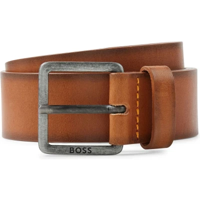 Afbeelding van BOSS Leren Riem Jeeko Sz40 Leather Belt W120 Medium Brown Bruine