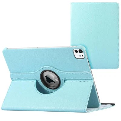 Afbeelding van Apple iPad Air 2022 Hoes: iMoshion 360 Draaibare Bookcase Turquoise Kunstleder Tablet Hoezen