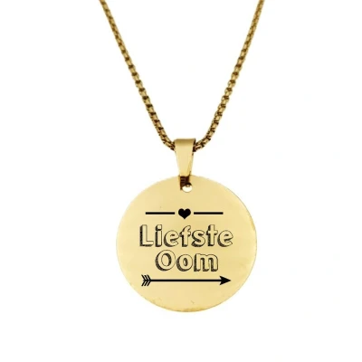 Afbeelding van Ketting RVS Rond Goud Liefste Oom