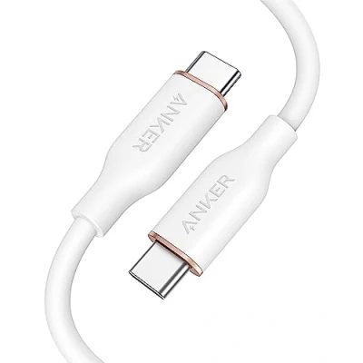 Afbeelding van Anker USB C naar kabel, 643 kabel 100 W 180 cm, 2.0 type oplaadkabel, snel opladen, voor MacBook Pro 2020, iPad Air 4, Mini 6, Galaxy S21, Pixel, Switch (wolkwit)