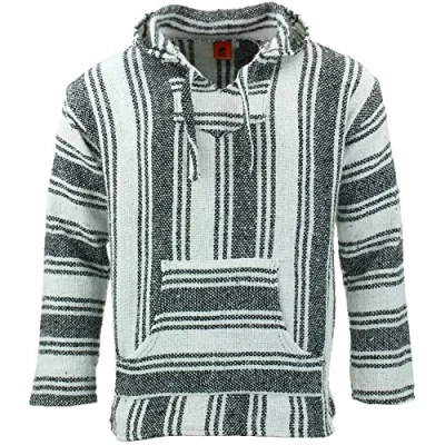 Afbeelding van LOUDelephant Hoodie, gerecycleerd, Mexicaans, Baja, Jerga, M 4XL, Wit Zwart, L