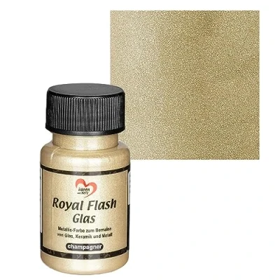 Afbeelding van Ideen mit Herz Royal Flash glasverf, metallic, met fijnste glitterdeeltjes, 50 ml (champagne)