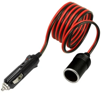 Afbeelding van OcioDual Kabel voor sigarettenaansteker, 1 m, auto accessoires, verlengkabel 12 V auto, V/24 V, 15 A, led