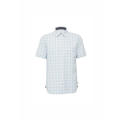 Afbeelding van s.Oliver Checkered Shortsleeved Overhemd, Heren, Maat: Large, Weiß