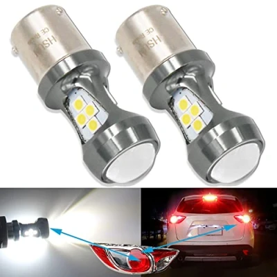 Afbeelding van HSUN BAZ15D P21/4W S7225 S25 LED lampen Wit 6000K Extreem Heldere Canbus voor Auto Remlicht Achterlicht Achterlicht, 2 Pack