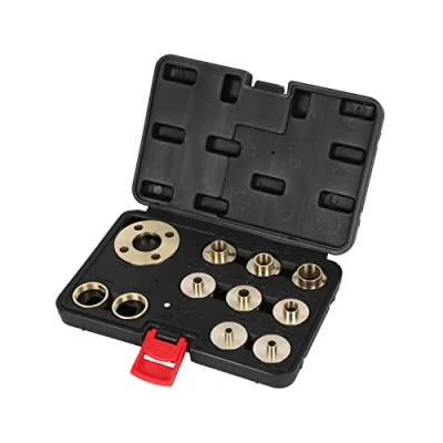 Afbeelding van Katsu Messing router geleidebus set 10 stuks, keizerlijke maat, hoge precisie sjabloongeleider moer en adapter kit met kist 105435