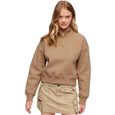 Afbeelding van Superdry Essential Sweatshirt Met Halve Rits Bruin XS Vrouw