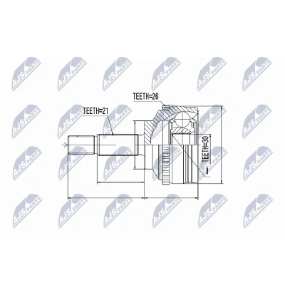 Afbeelding van Homokineet reparatie set, aandrijfas NTY NPZ RE 012
