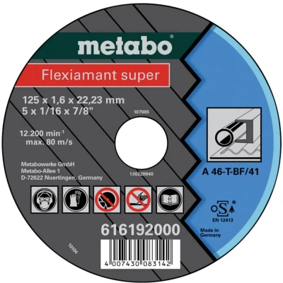 Afbeelding van Metabo Accessoires Doorslijpschijf Ø 125x1,6x22,2 staal Flexiamant super 25 stuks 616192000