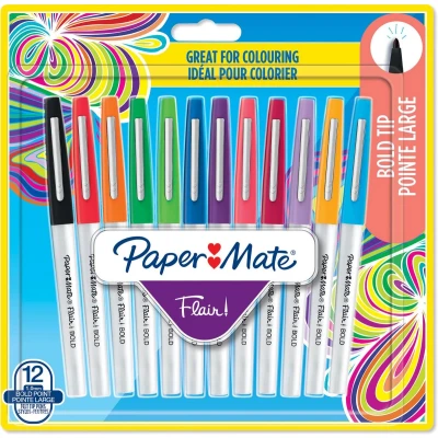 Afbeelding van Paper Mate viltstift Flair Bold, blister met 12 stuks in geassorteerde