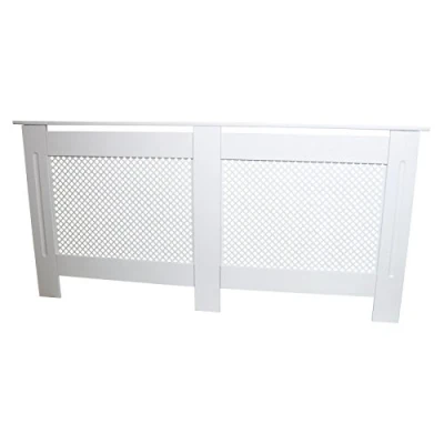 Afbeelding van Radiator Cover Wit Geschilderd MDF Hout Trellised Grill Moderne Verwarming Home Meubels Kabinet Plank 1720mm