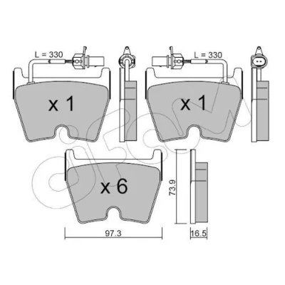 Afbeelding van CIFAM 822 1043 0 Remblokkenset Incl. slijtage waarschuwingscontact AUDI: A4 B8 Avant, B7 A5 Coupe, VOLKSWAGEN: Phaeton