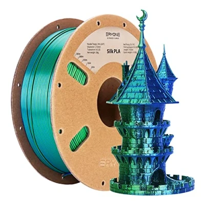 Afbeelding van Eryone Dual tweekleurig PLA filament 1,75 mm, 3D printerfilament, 1 kg spoel +/ 0,02 zijde blauw en groen