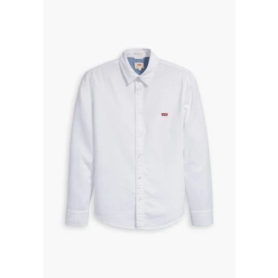 Afbeelding van Levi&#039;s heren Battery slim fit overhemd met logoborduring in de kleur Wit, maat: XXL