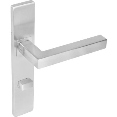 Afbeelding van Deurkruk met wc sluitingschild Intersteel Vierkant 63 mm (RVS)