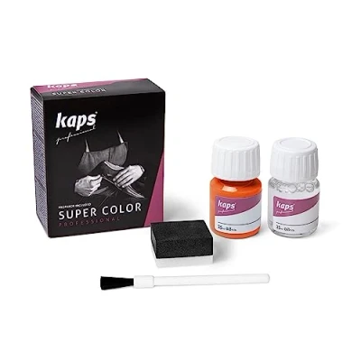 Afbeelding van Kaps super color leer &amp; kunstleer verf inc.cleaner (128) Oranje 25ml