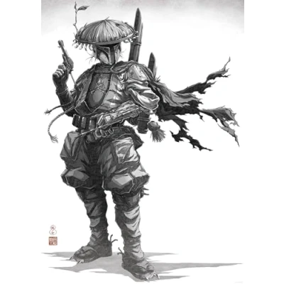 Afbeelding van Komar Artprint Star Wars Vision Samurai Bounty Hunter 50 x 70 cm (breedte hoogte) kinderkamer, wandsticker (set)