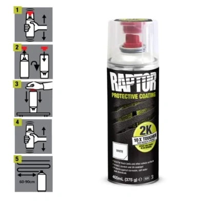 Afbeelding van Raptor Liner 2K Bedliner Verf WIT spuitbus