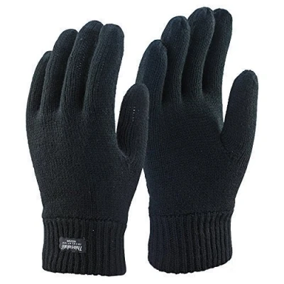 Afbeelding van Thinsulate Extreme Thermal gevoerde gebreide handschoenen zwart Small Medium (One Size), Zwart, Eén maat