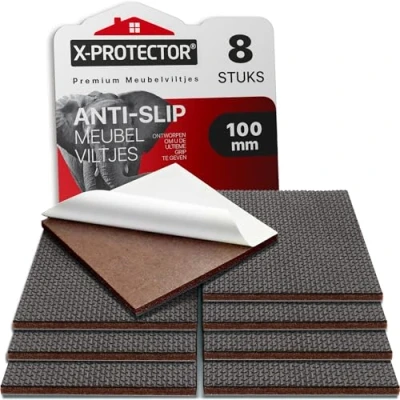 Afbeelding van Antislip Meubelpads X PROTECTOR Premium 8 stuks 100 mm Stoelpootbeschermers Rubber Vloerbeschermers Stoel En Pads Ideale Om Meubels Op Hun Plaats Te Houden