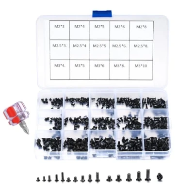 Afbeelding van M2 M2.5 M3 Micro Schroefassortiment Platte Ronde Kruiskopschroeven, Laptop PC Computer HDD M.2 SSD Reparatieschroevenkit 450 Stuks, met Schroevendraaier