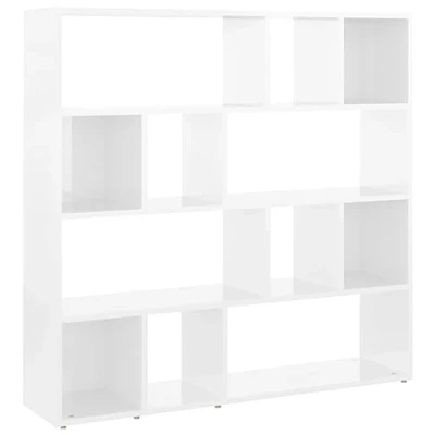 Afbeelding van vidaXL Boekenkast/kamerscherm 105x24x102 cm hoogglans wit, kamerscherm, boekenschap, boekenplank, kamerschermen, boekenschappen, boekenplanken