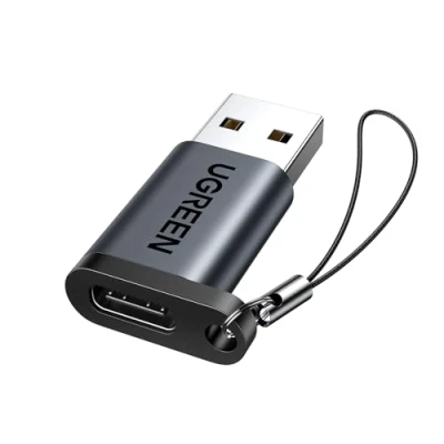Afbeelding van UGREEN USB C naar 3.0 Adapter voor Macbook, Chromebook Nexus 5X, Galaxy Note8, Laptop, Tablet, Lader, Aluminium Behuizing. (zwart)