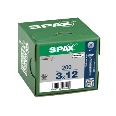 Afbeelding van Spax Spaanplaatschroef platverzonken kop verzinkt pozidriv 3.0x12mm (per 200 stuks)