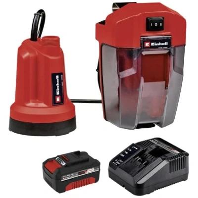 Afbeelding van Einhell accu Dompelpomp GE SP 18 LL Li Kit (1x 4.0 Ah) Power X Change (li ion, V, max. 4500 l/h, flexibele accubox, continuwerking, incl. Ah &amp; snellader)