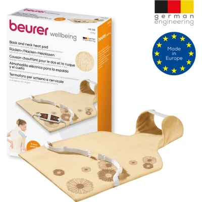 Afbeelding van Beurer HK 58 Elektrisch Warmtekussen Heating pad Nek en rug 62 x 42 cm 6 Warmtestanden Snelle opwarming Automatische uitschakeling Fleece Machinewasbaar 3 Jaar garantie Beige