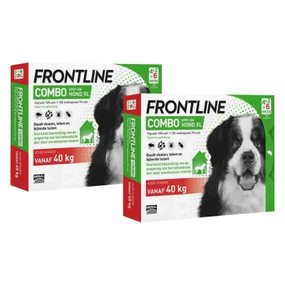 Afbeelding van 2x Frontline Combo Spot On Anti Vlooien en Teken Druppels Hond vanaf 40 kg 6 pipetten